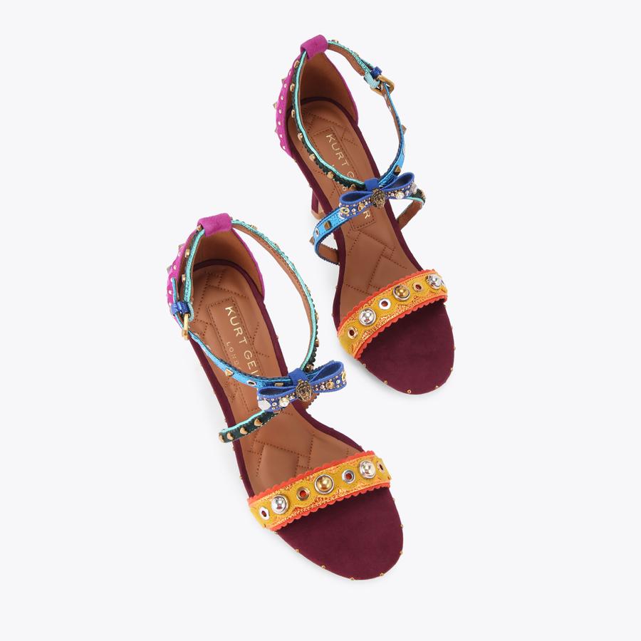 MINI BOW EYELET SANDAL Multi-Colour Heels by KURT GEIGER LONDON