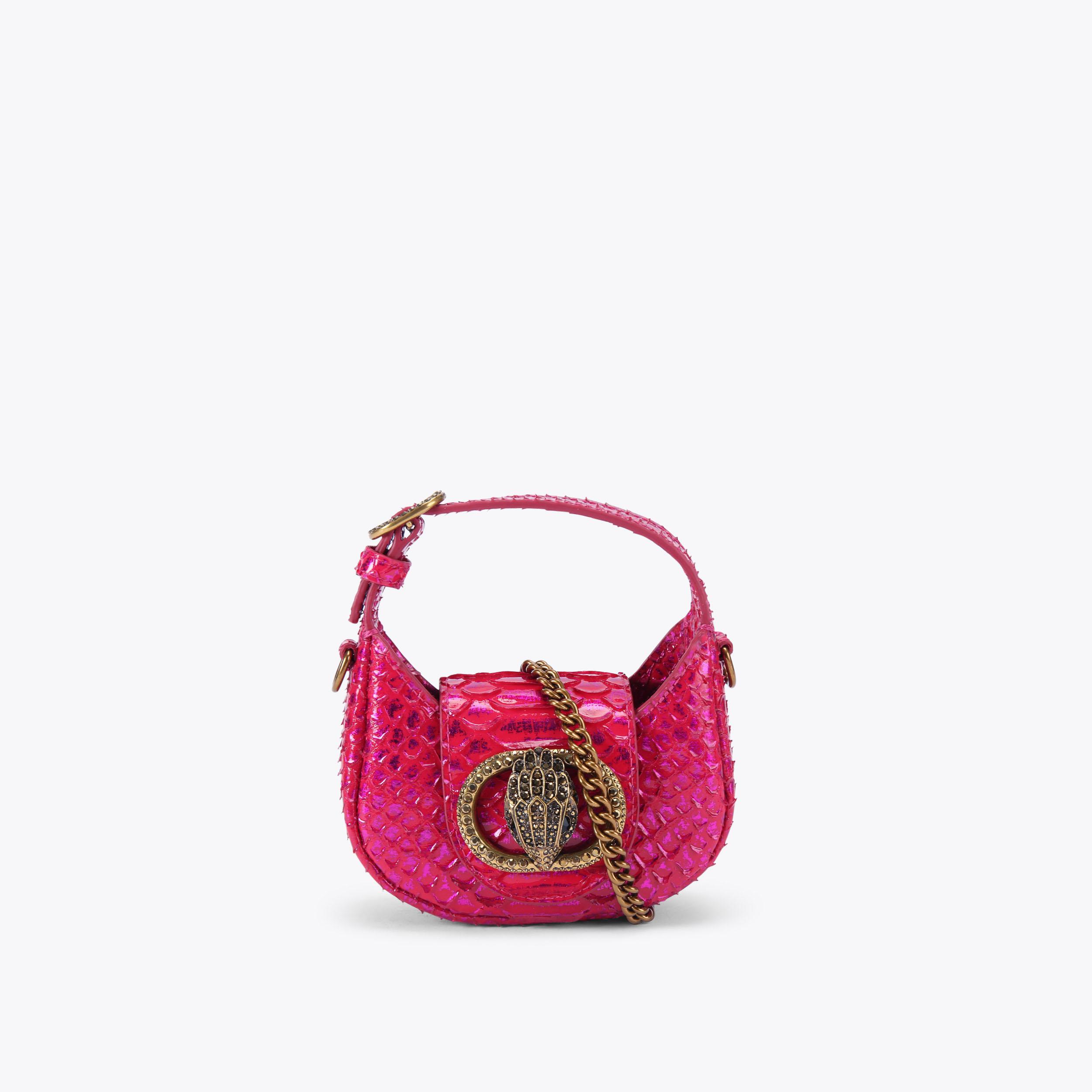 Micro Chelsea Hobo Metallic Fuchsia Bag | Kurt Geiger