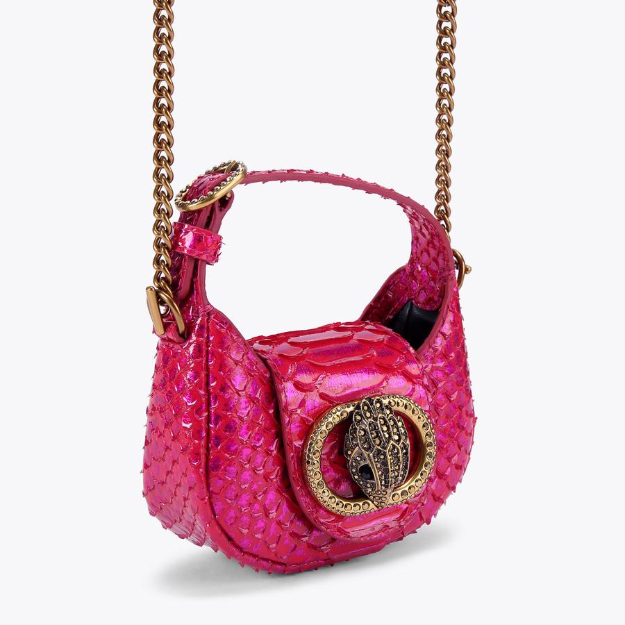 Micro Chelsea Hobo Metallic Fuchsia Bag | Kurt Geiger