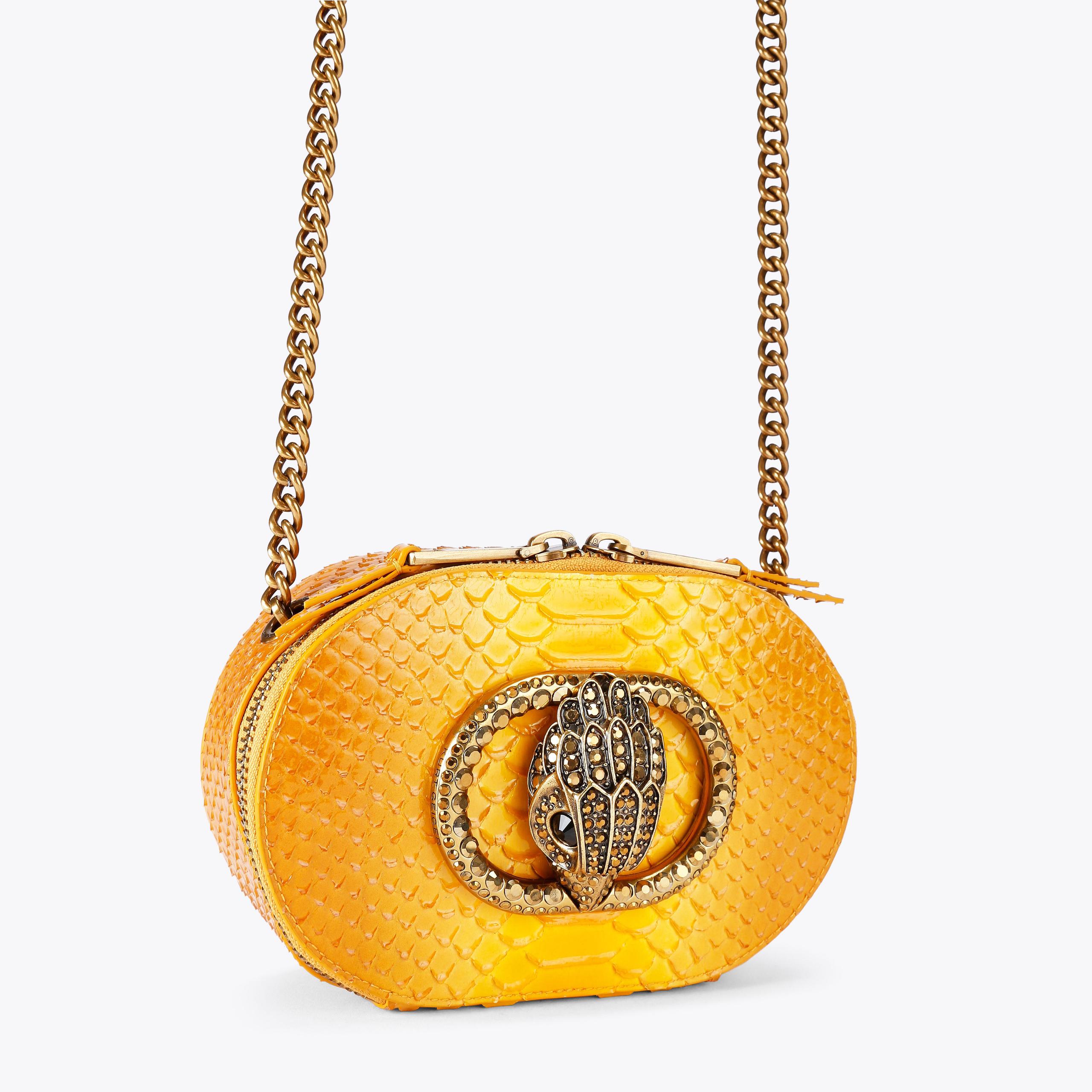 Sac à Bandoulière FOSSIL Liza Camera Bag - Cuir De Vache Jaune Doré (Golden Yellow) - Neuf Avec Étiquettes