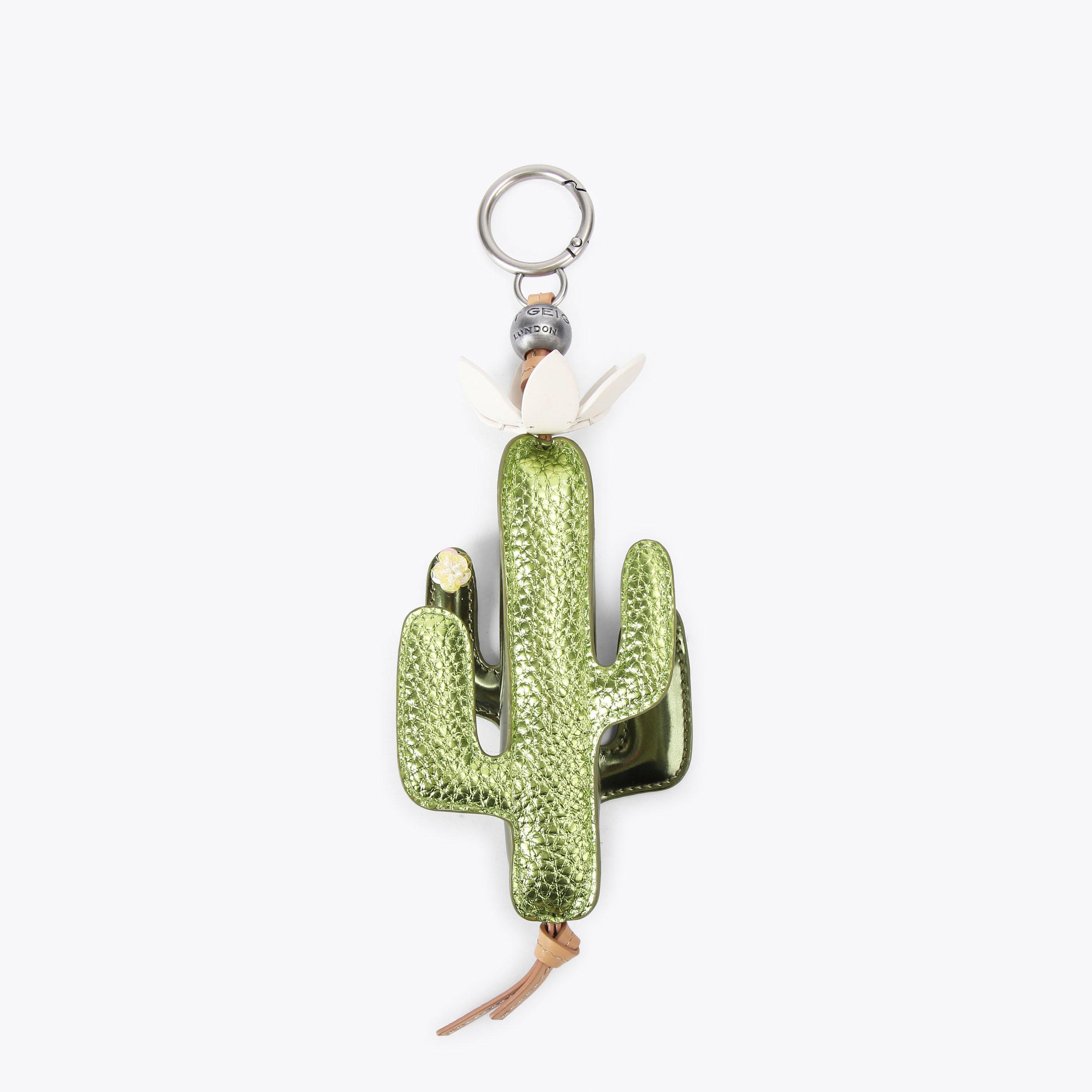 Cactus Charm Green Metallic | Bag Charms by Kurt Geiger