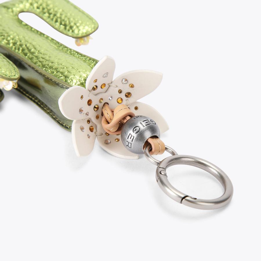 Cactus Charm Green Metallic | Bag Charms by Kurt Geiger