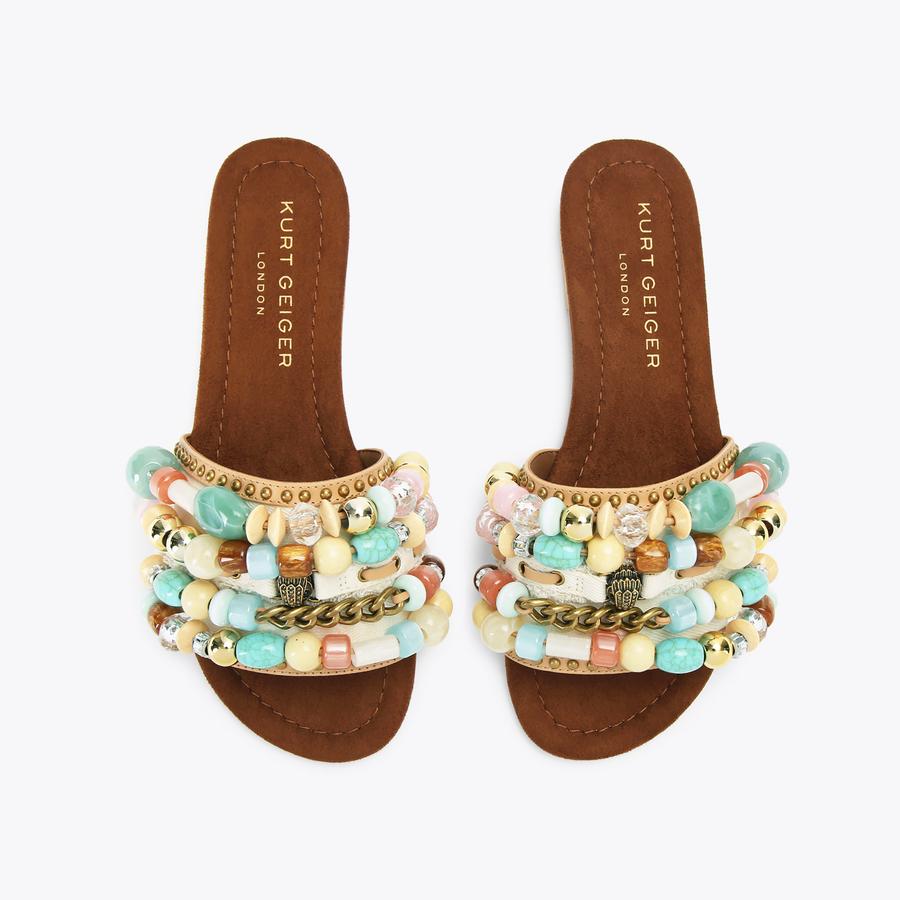 women's kirra floral beaded platform dress sandals Blossom Beaded Open-toed Sandals Platform – PariPari Life main image 1