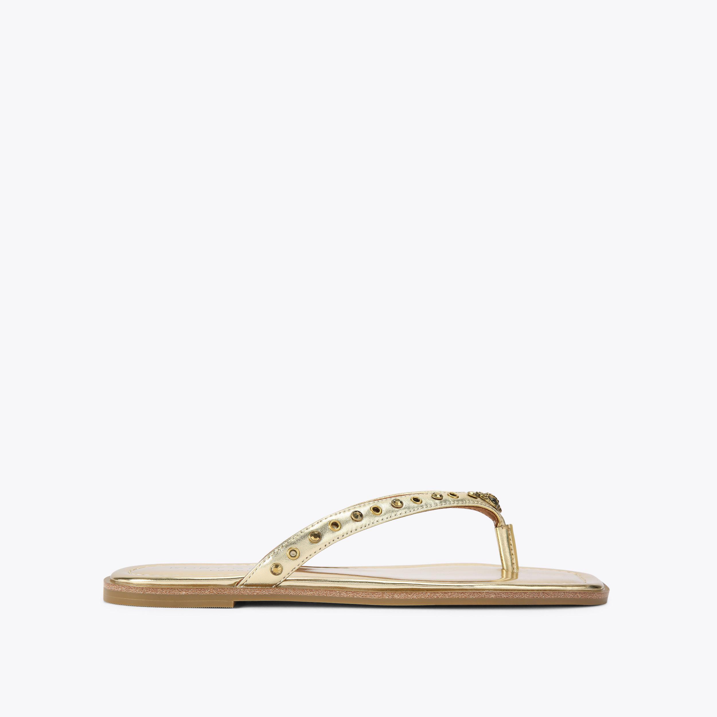 CRYSTAL MIX FLIP FLOP Metallic Gold Flip Flop by KURT GEIGER