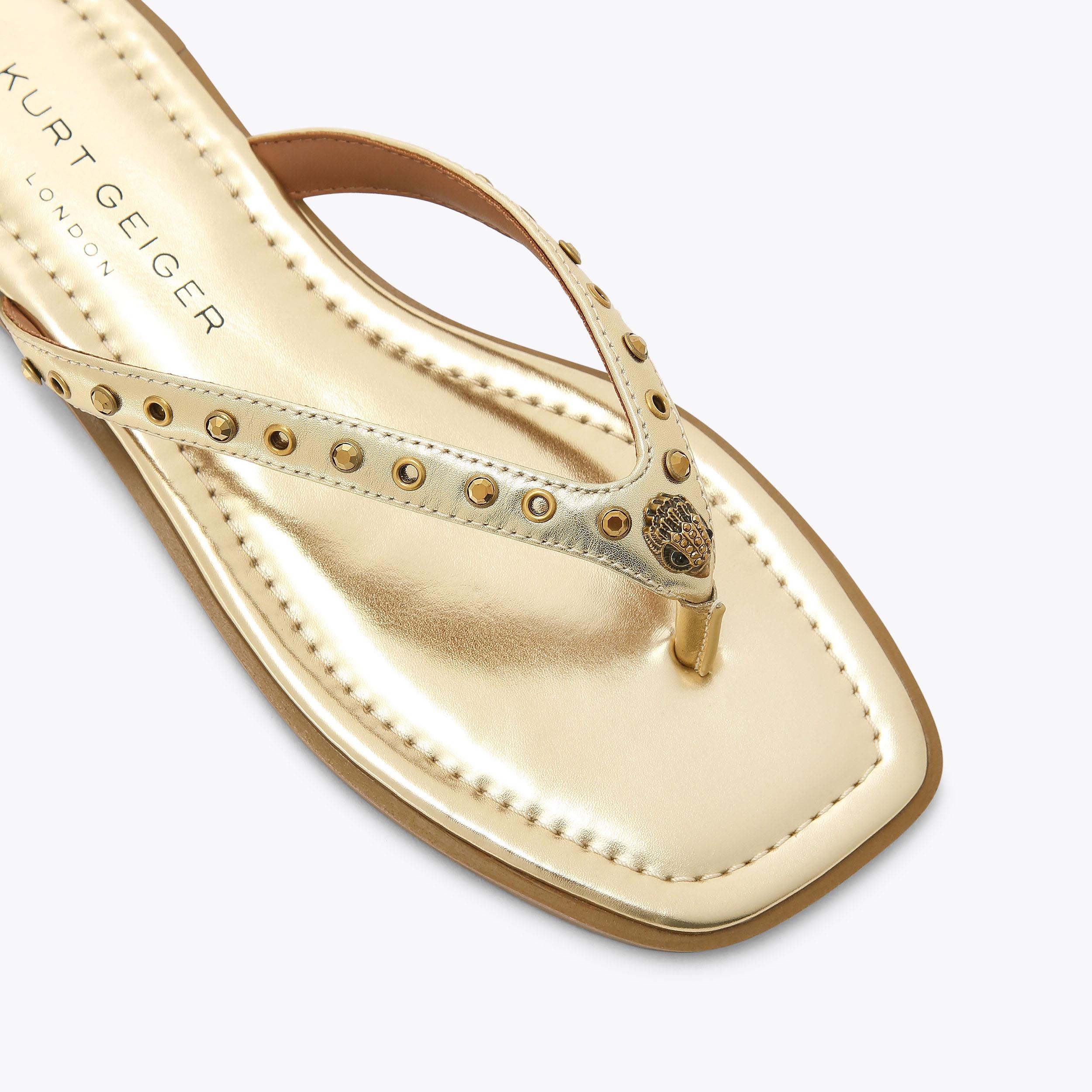 CRYSTAL MIX FLIP FLOP Metallic Gold Flip Flop by KURT GEIGER