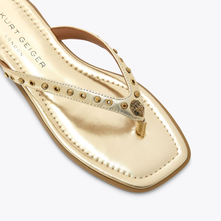 CRYSTAL MIX FLIP FLOP Metallic Gold Flip Flop by KURT GEIGER