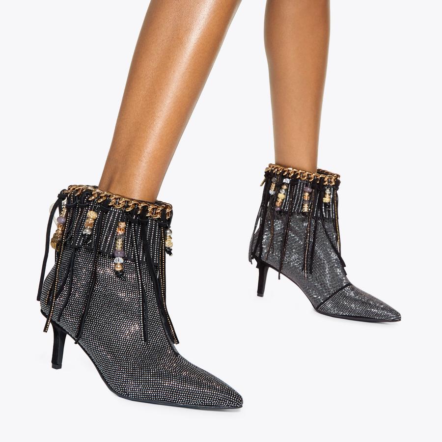 ☆Grace☆ FRINGE BEAD BOOT Silver Fringe Boot by KURT GEIGER LONDON
