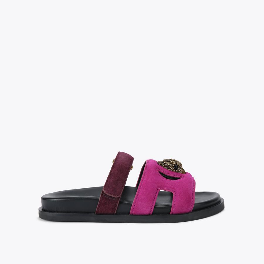 EAGLE CUT OUT SANDAL Fuchsia Suede Sandal by KURT GEIGER LONDON