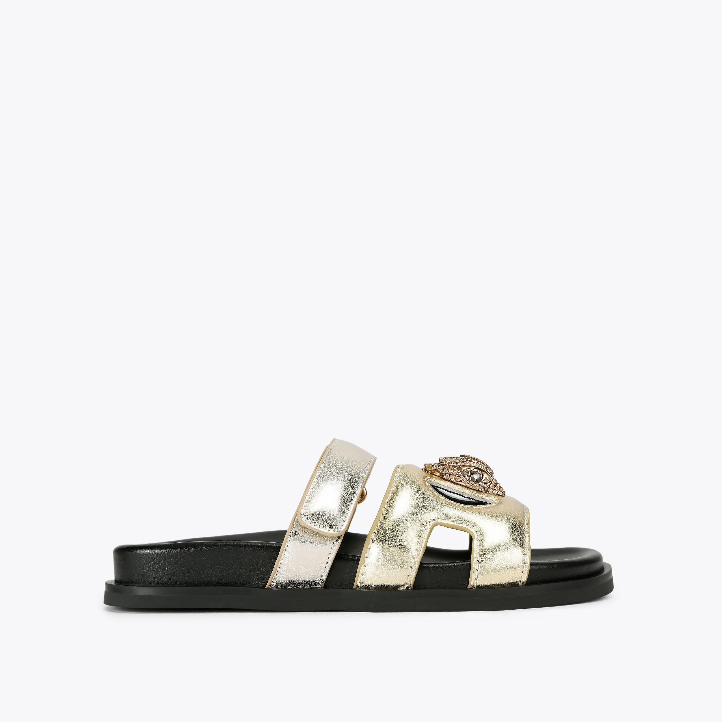 サンダル・ミュール Laser Cutout Leather Sandal Shoes Latitude Femme Laser Cutout Leather Sandal Shoes - Runway