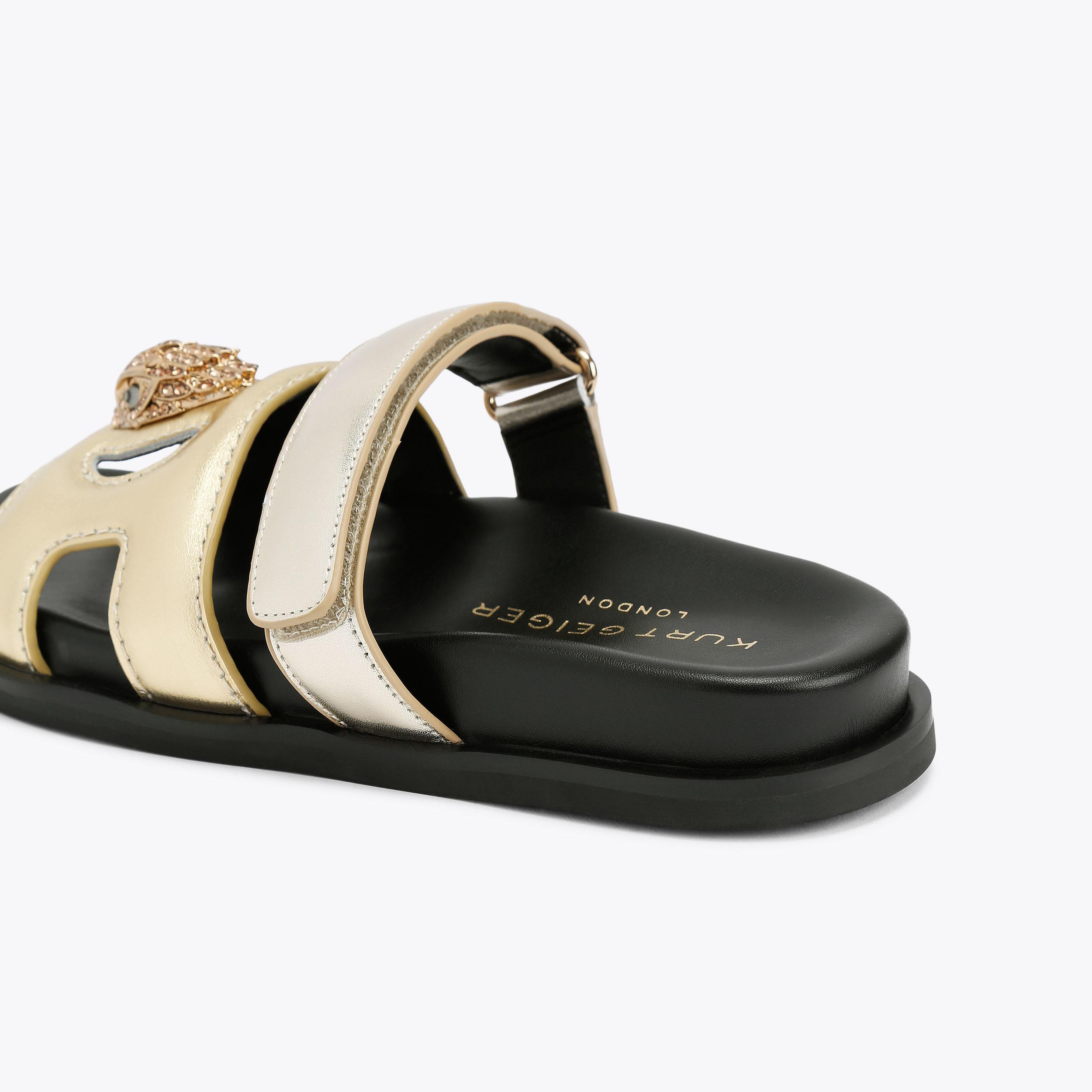 サンダル・ミュール Laser Cutout Leather Sandal Shoes Latitude Femme Laser Cutout Leather Sandal Shoes - Runway