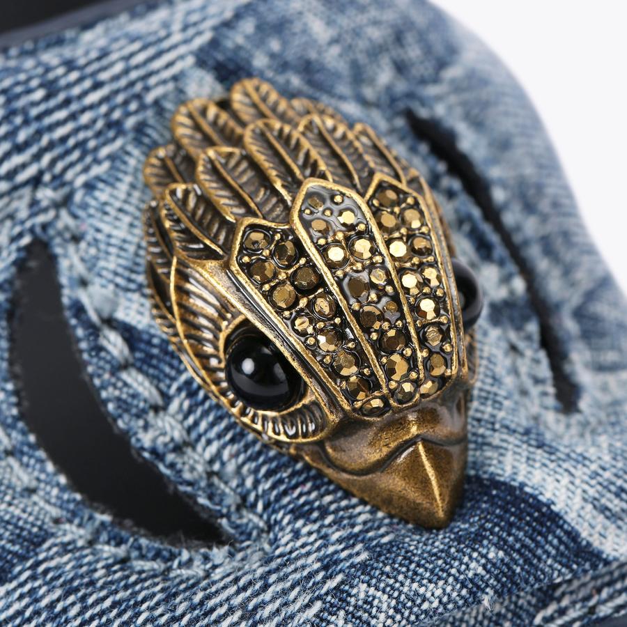 Eagle Cut Out Sandal Denim & Leather | Kurt Geiger