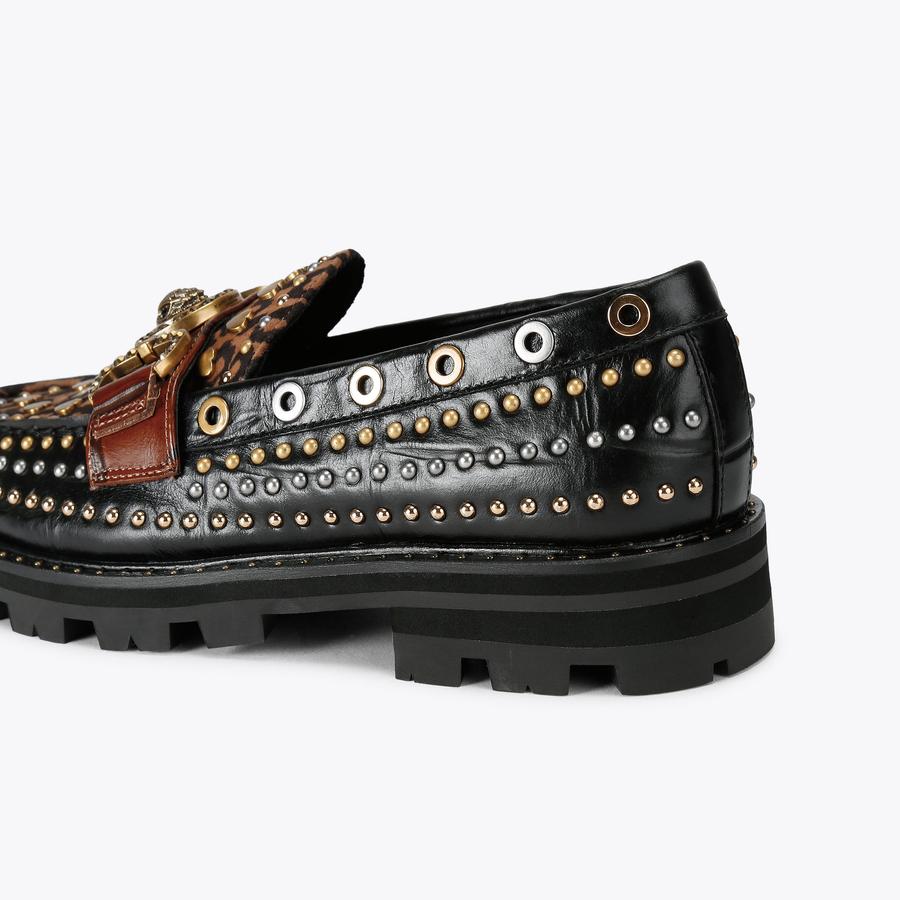 slim fit dress slacks The Jupiter Shoe Black Spike Leather Bit Dress Loafer Limited Edition Men  Shoe