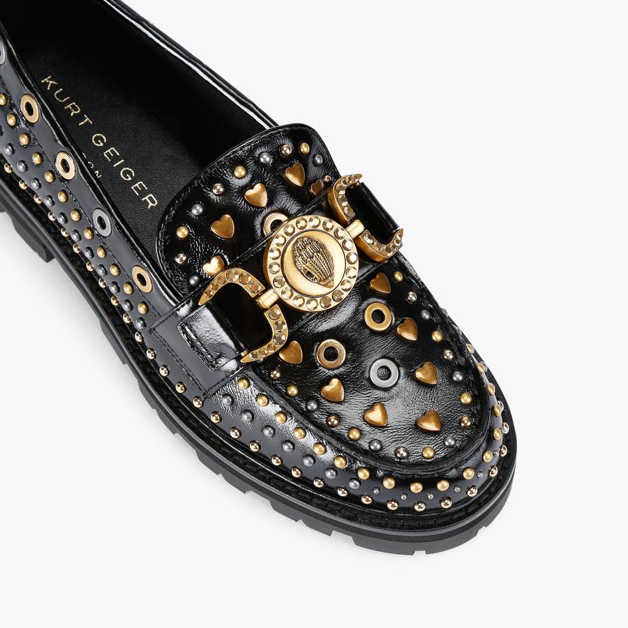 【AAKE】STUD ROUND LOAFER Moc Woman DANDETTE STUDS WOMAN Moccasin DK BROWN