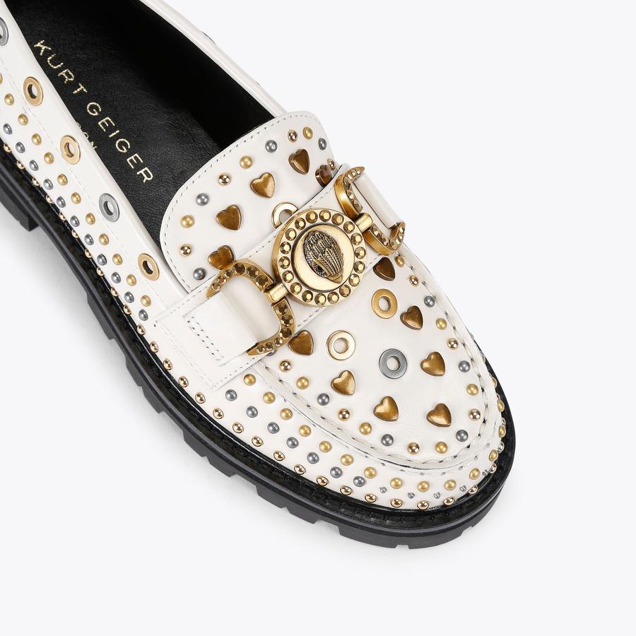 MANSION STUD LOAFER Bone Patent Stud Loafer by KURT GEIGER  display picture 1