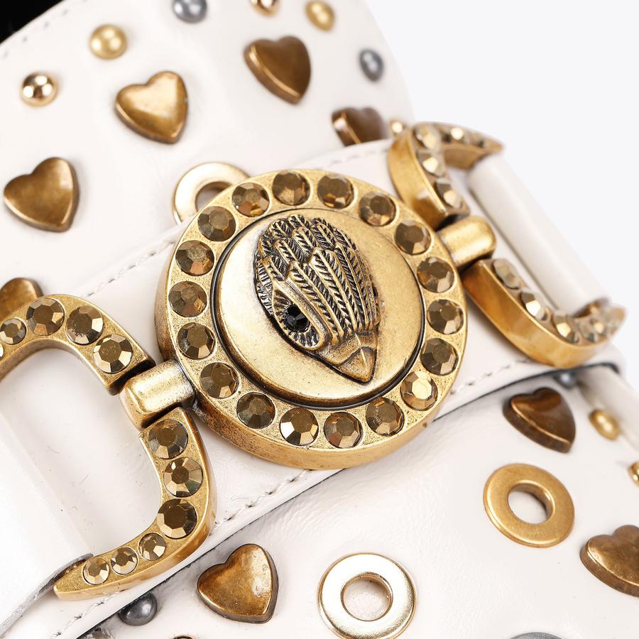 MANSION STUD LOAFER Bone Patent Stud Loafer by KURT GEIGER LONDON