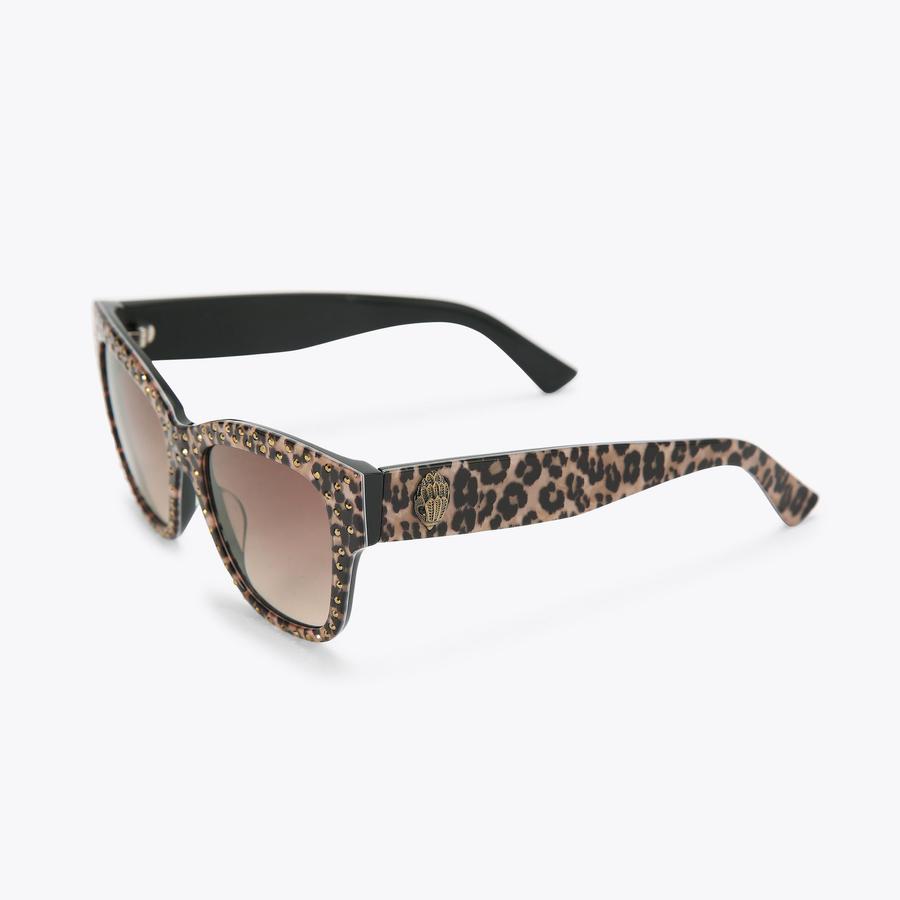Leopard Print Shoreditch Square Sunglasses | Kurt Geiger