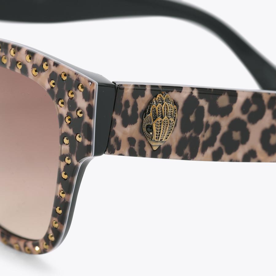Leopard Print Shoreditch Square Sunglasses | Kurt Geiger display picture 3