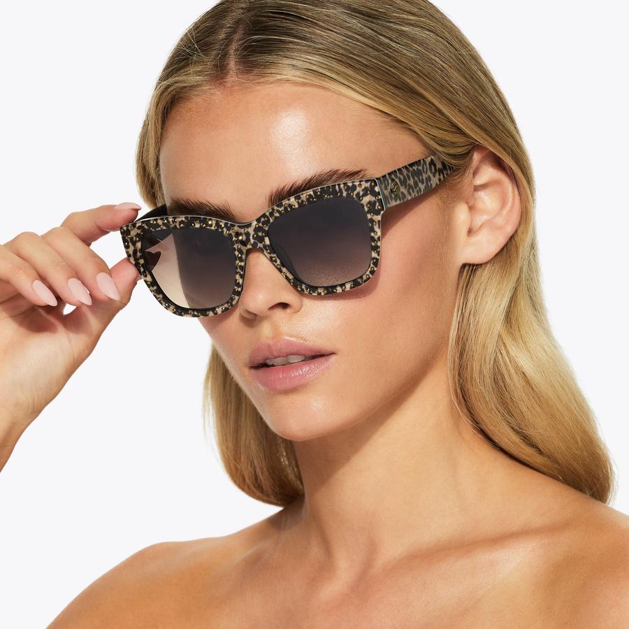Leopard Print Shoreditch Square Sunglasses | Kurt Geiger display picture 1