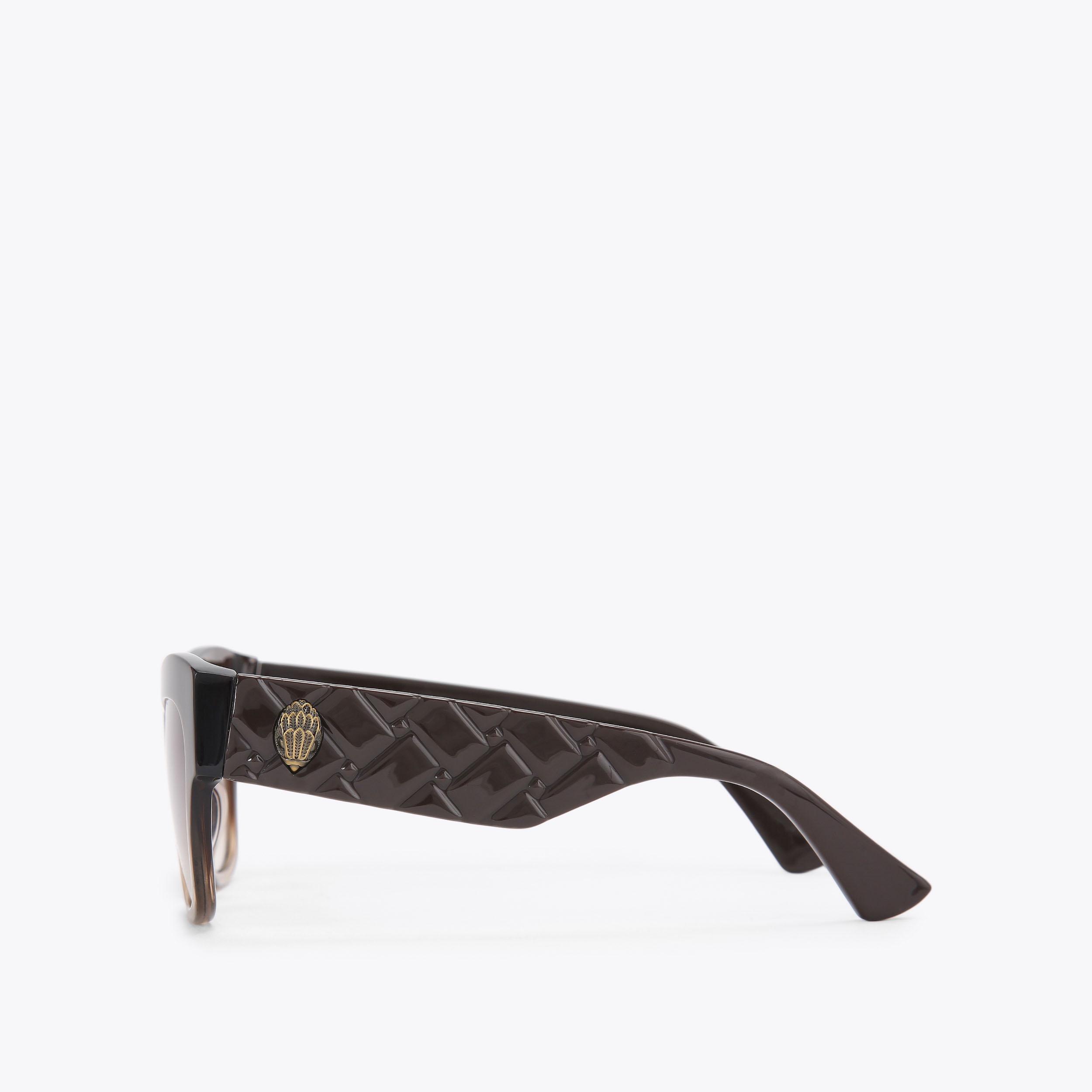 Kimberly KENSINGTON SM BUTTERFLY Brown Acetate Quilted Sunglasses by