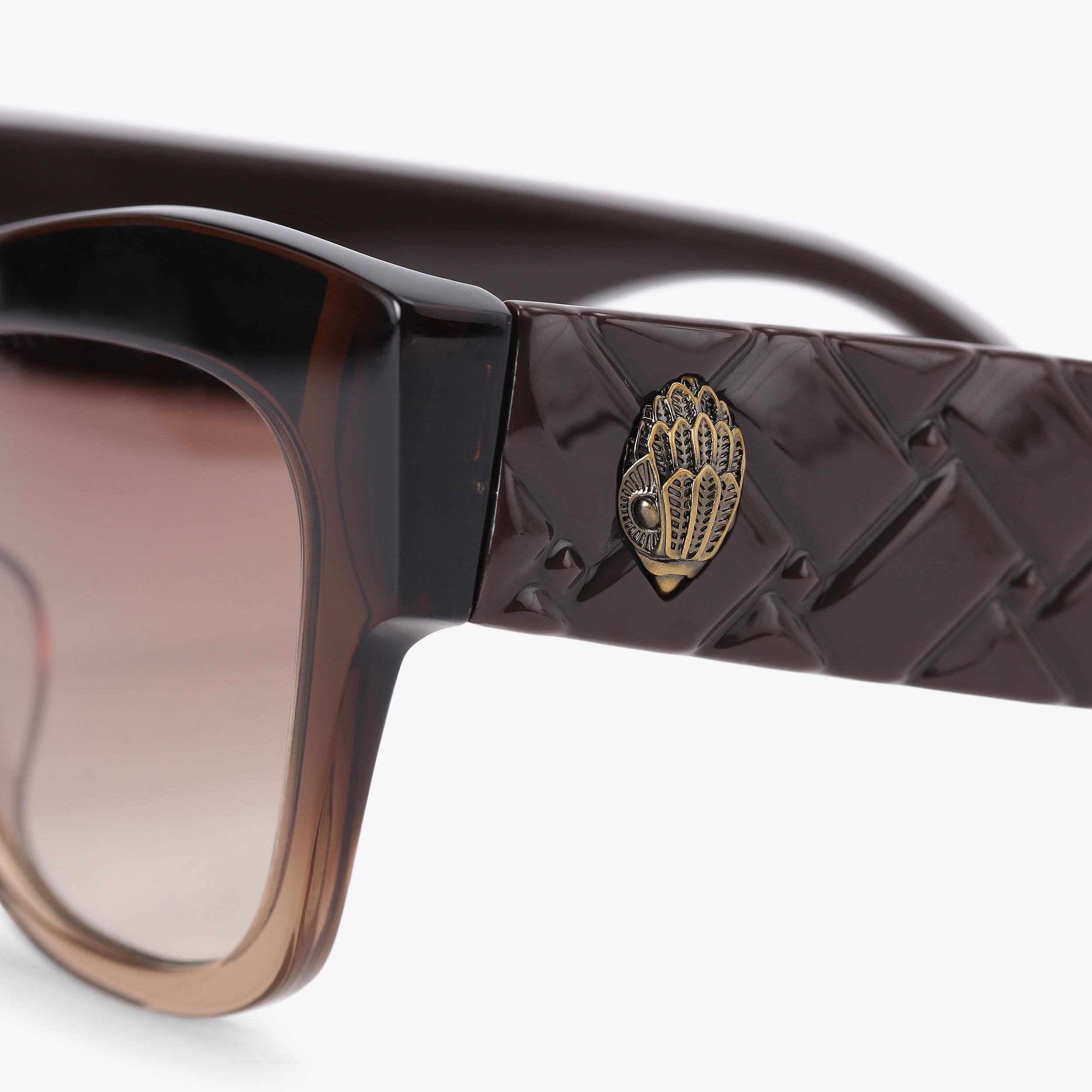 Fellows!(Q)「Q.E.D.」 KENSINGTON SM BUTTERFLY Brown Acetate Quilted Sunglasses by