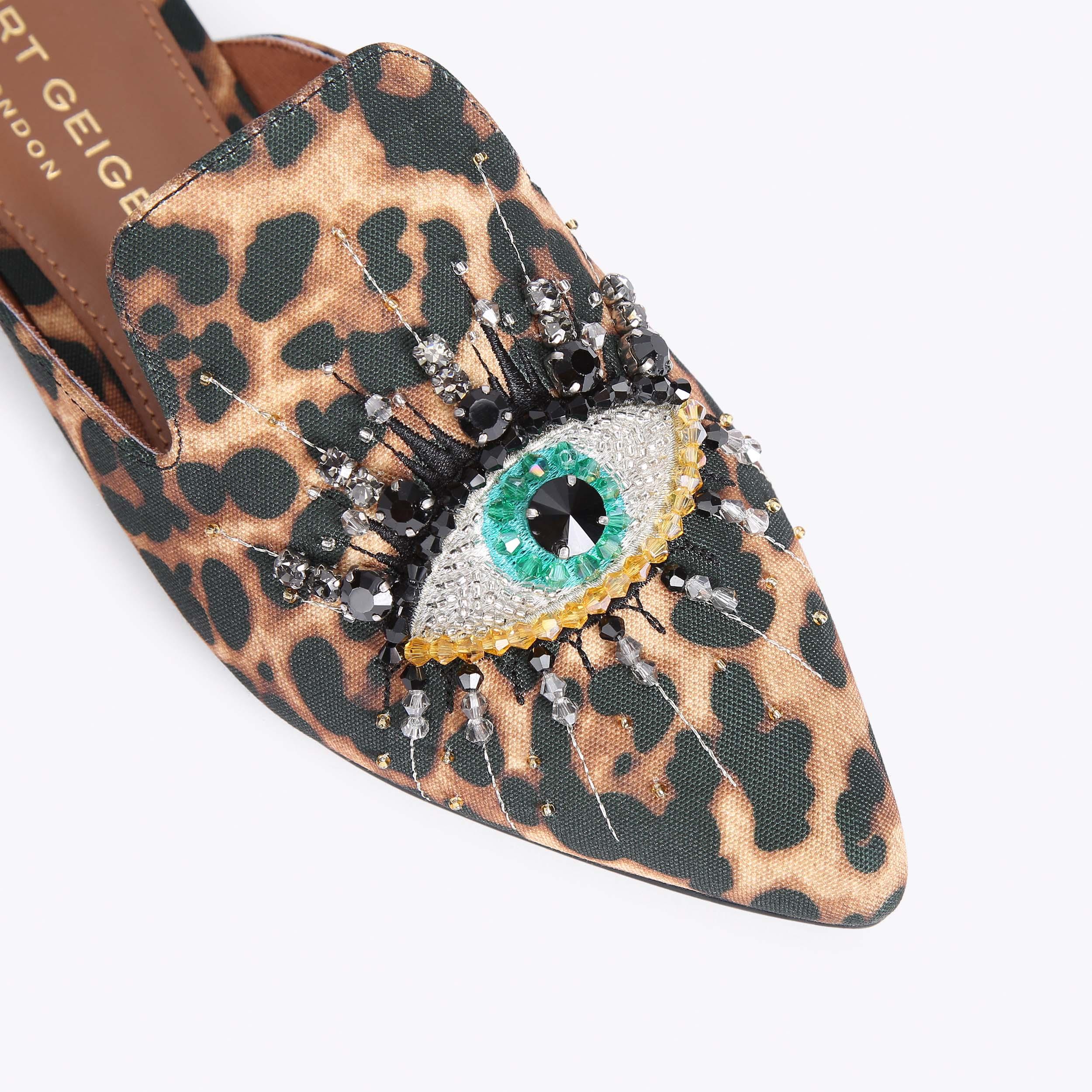 OLIVE EYE Animal Printed Evil Eye Slip On Shoes by KURT