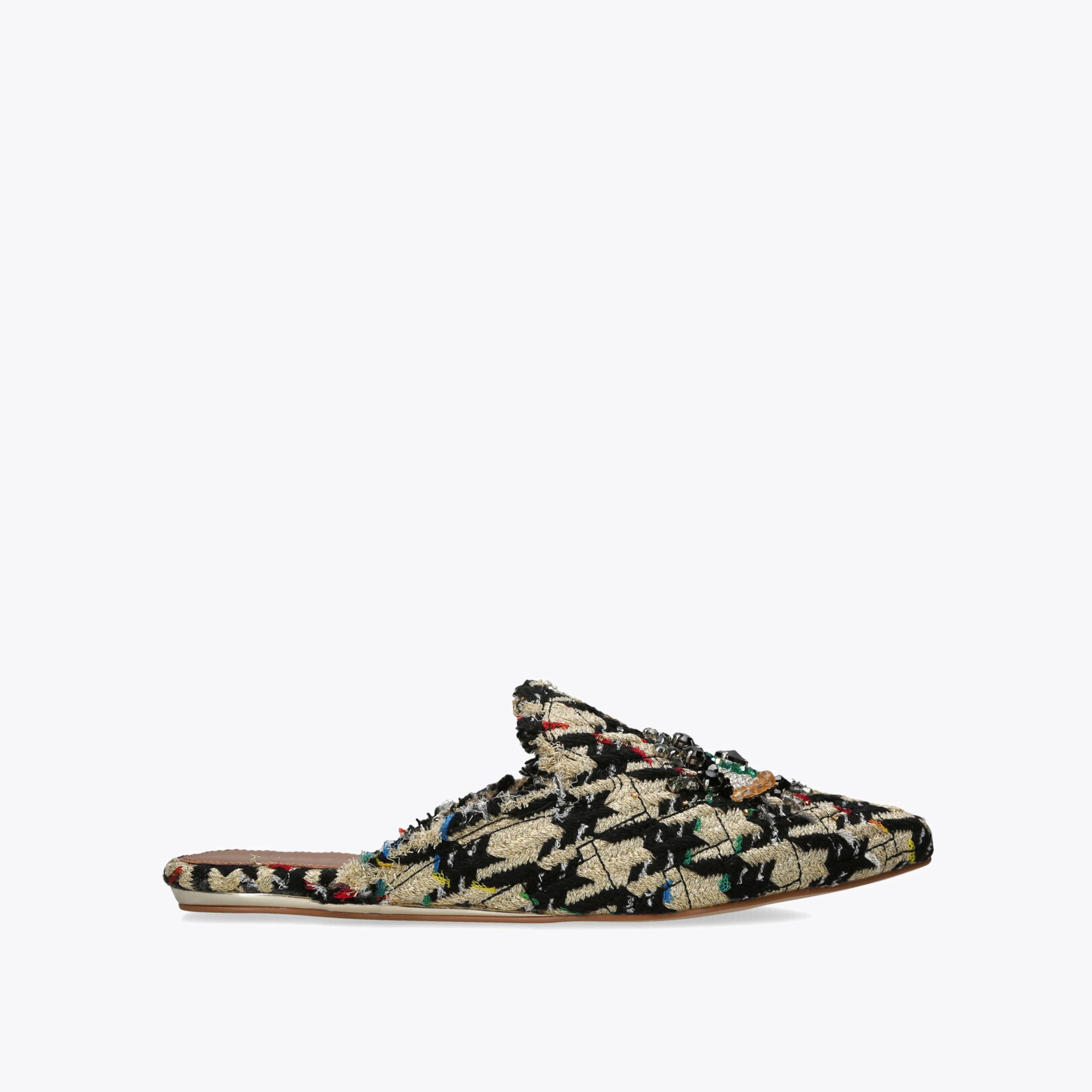 【COLOR iN ID】Eyelet Square Mule olive-eye-gold-combination-