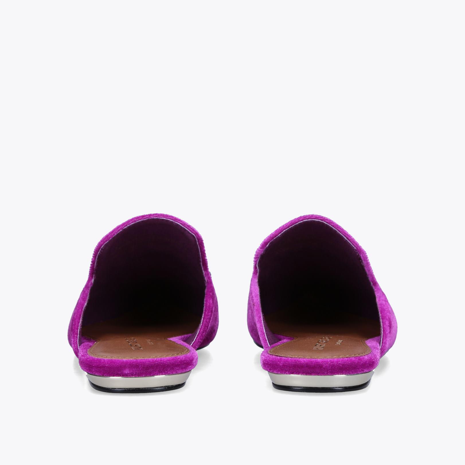 OLIVE EYE Purple Velvet Slip On Mules by KURT GEIGER LONDON OLIVE EYE Purple Velvet Slip On Mules by KURT GEIGER LONDON