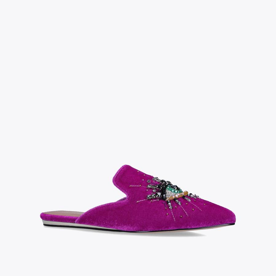 ゅ OWEN Black Lizard Embossed Sandal by KURT GEIGER LONDON