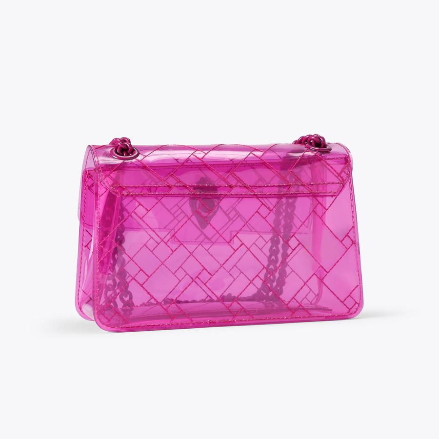VINYL MINI KENSINGTON DR Fuchsia Transparent Mini Purse by