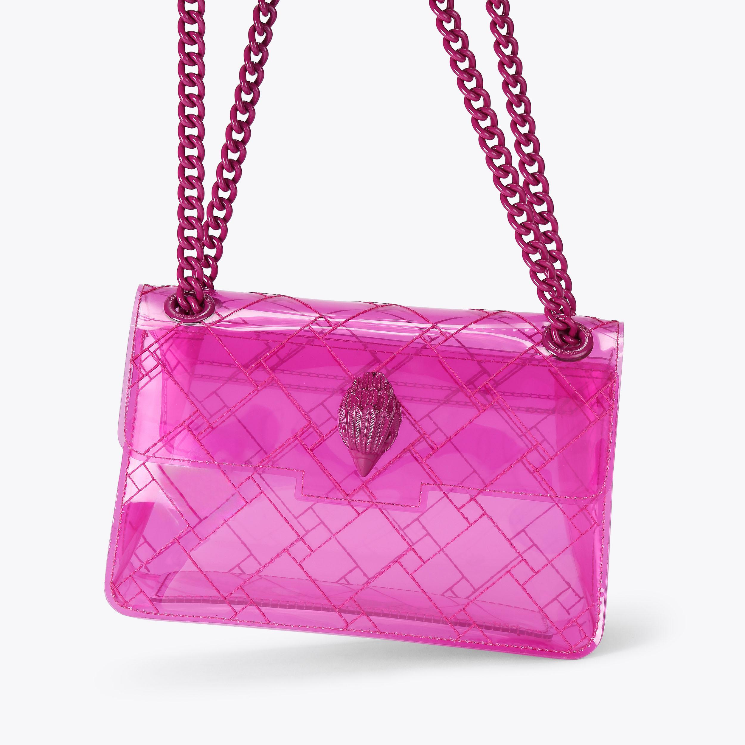 VINYL MINI KENSINGTON DR Fuchsia Transparent Mini Purse by