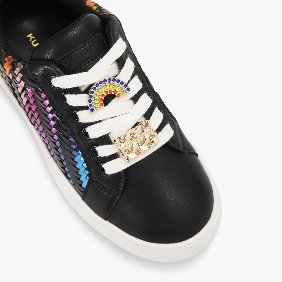 MINI LANEY CHARM Rainbow Woven Sneaker by KURT GEIGER LONDON