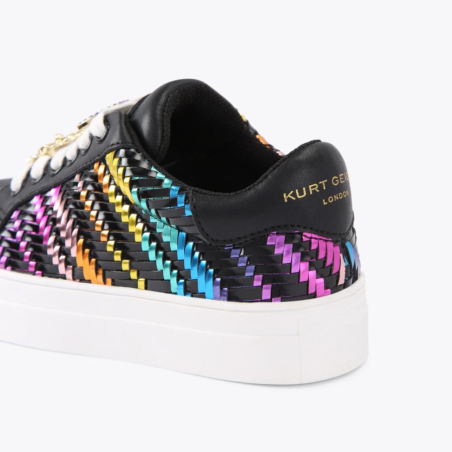 MINI LANEY CHARM Black Metallic Lace Up Sneaker by KURT GEIGER LONDON