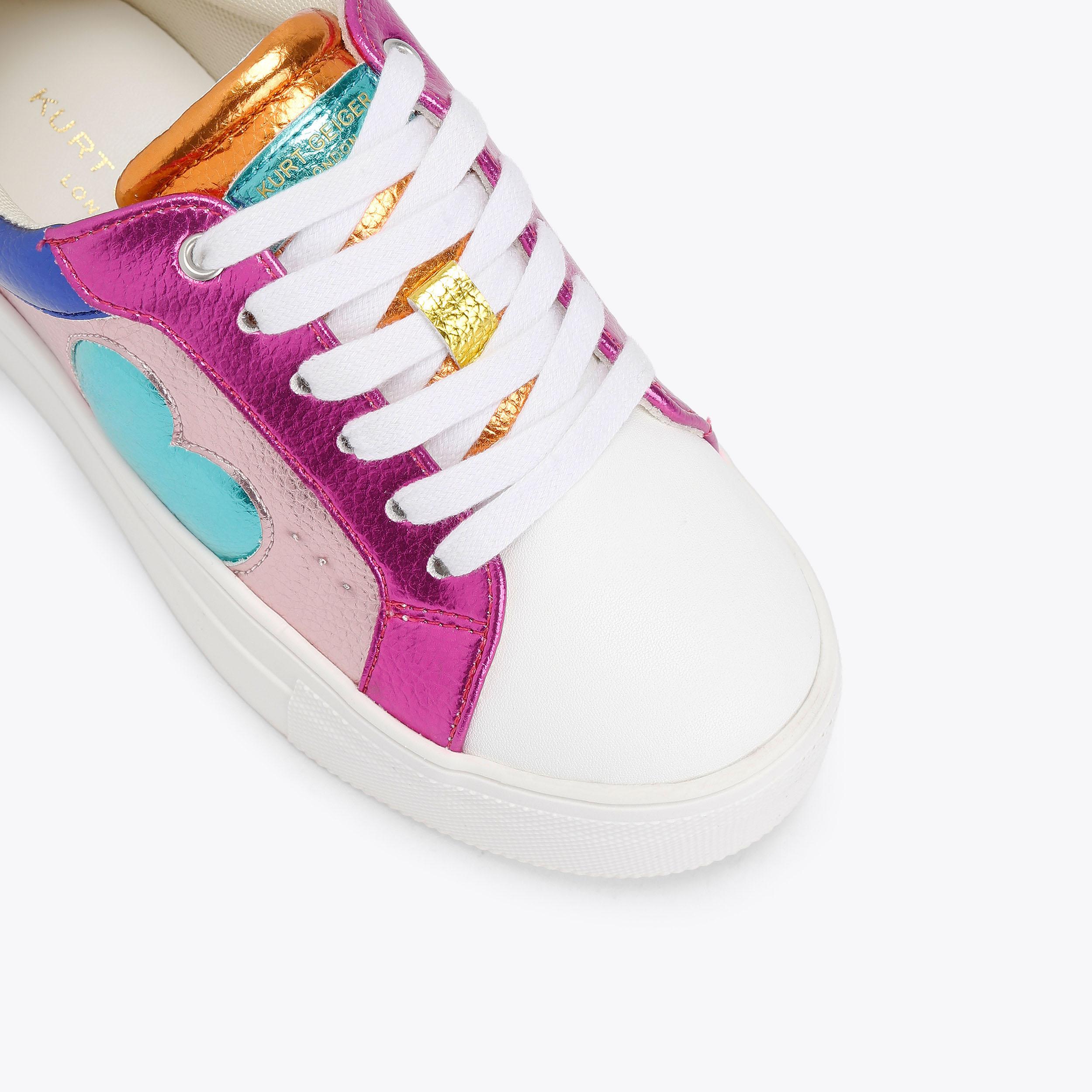 MINI LANA HEART Multi Colour Lace Up Sneaker by KURT GEIGER LONDON
