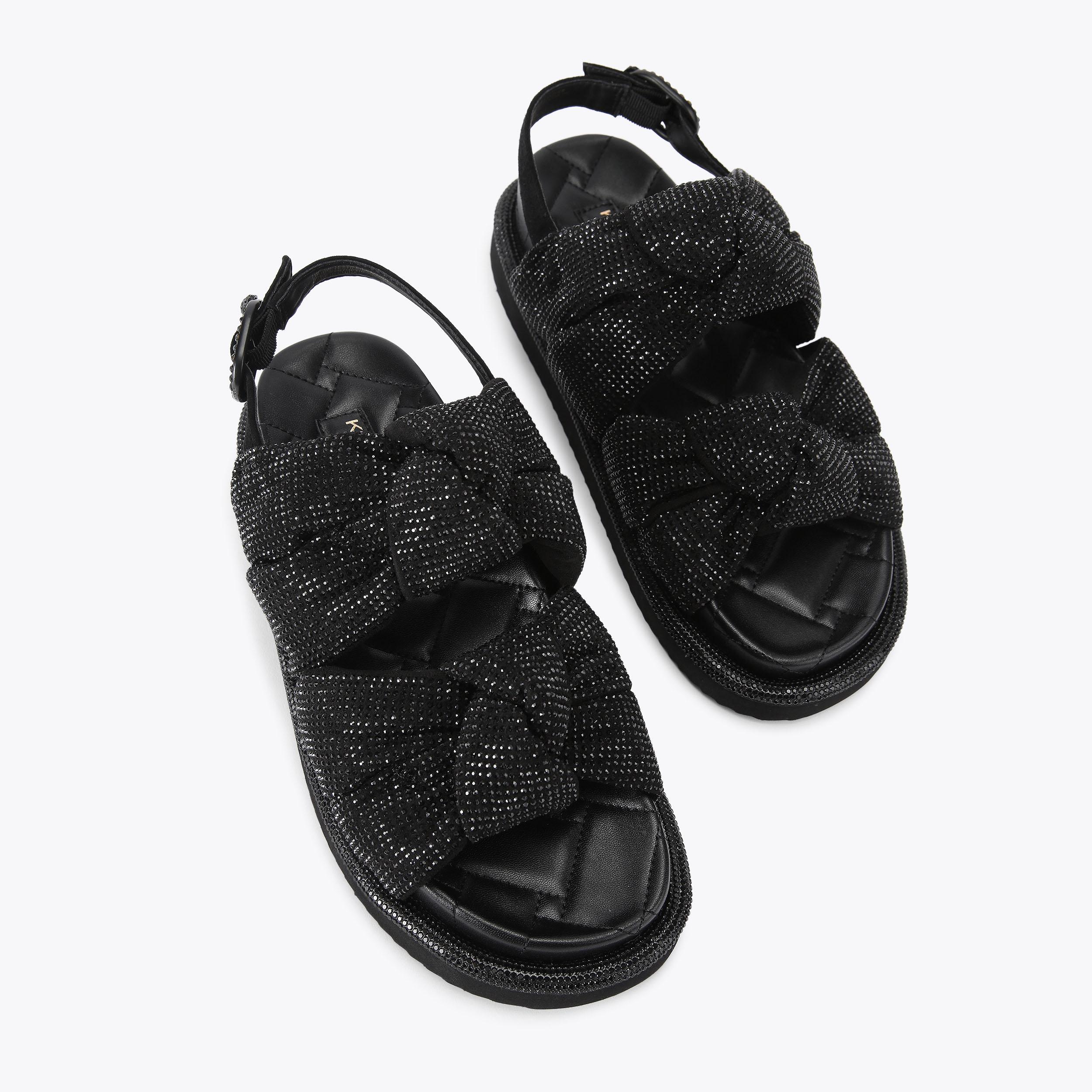 Gaynor Minden トゥシューズ SK-8.5N3SDL ORSON KNOT Black Knotted Sandal by KURT GEIGER LONDON