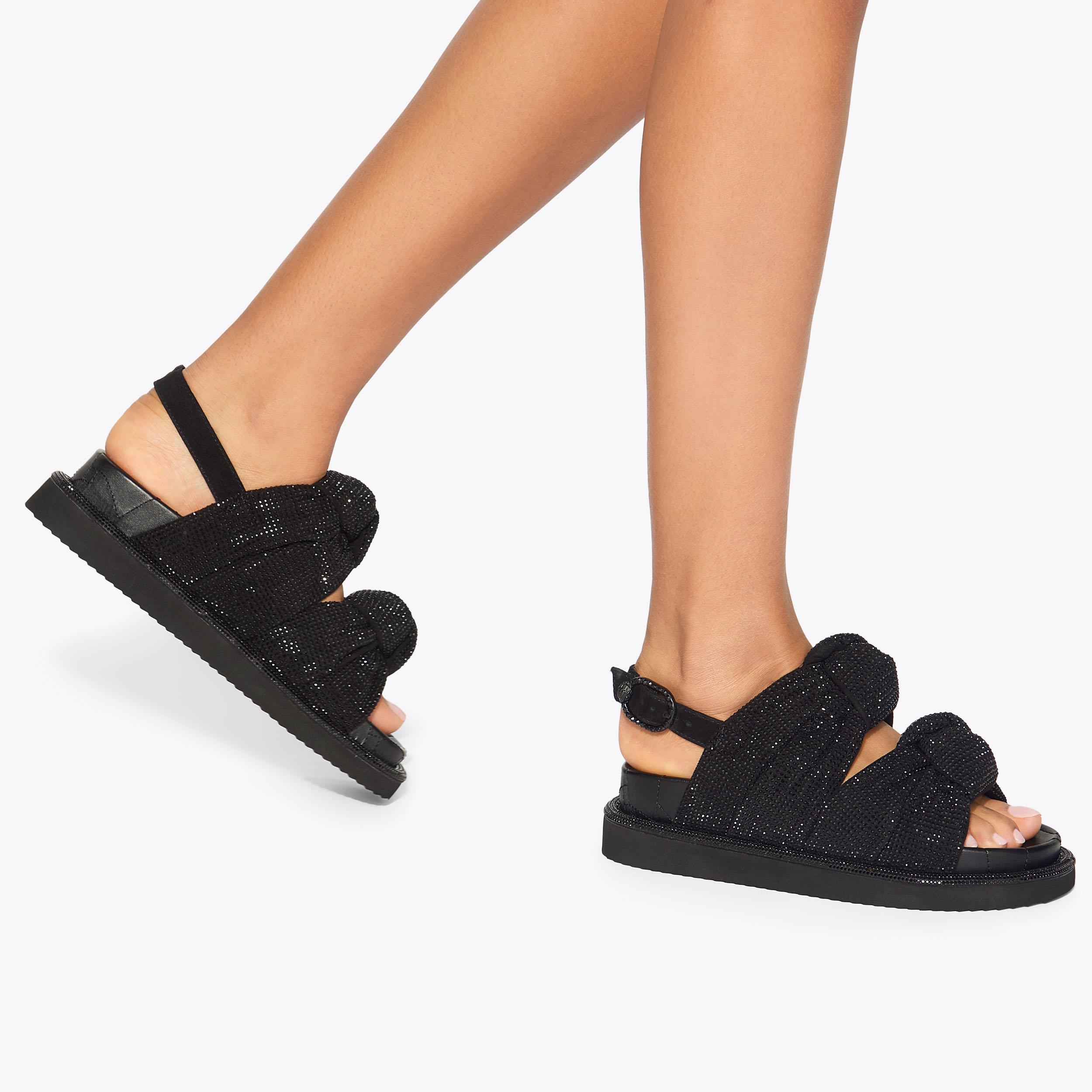 ORSON KNOT Black Knotted Sandal by KURT GEIGER LONDON