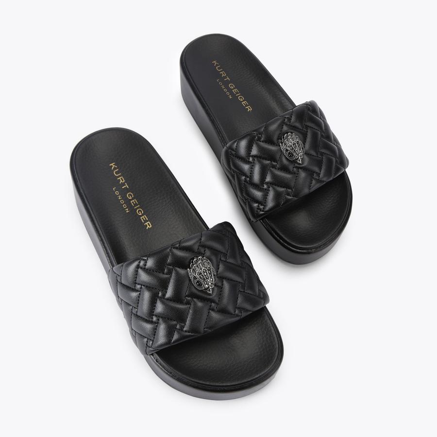 MEENA EAGLE PLATFORM Black Moulded Platform Sandal by KURT