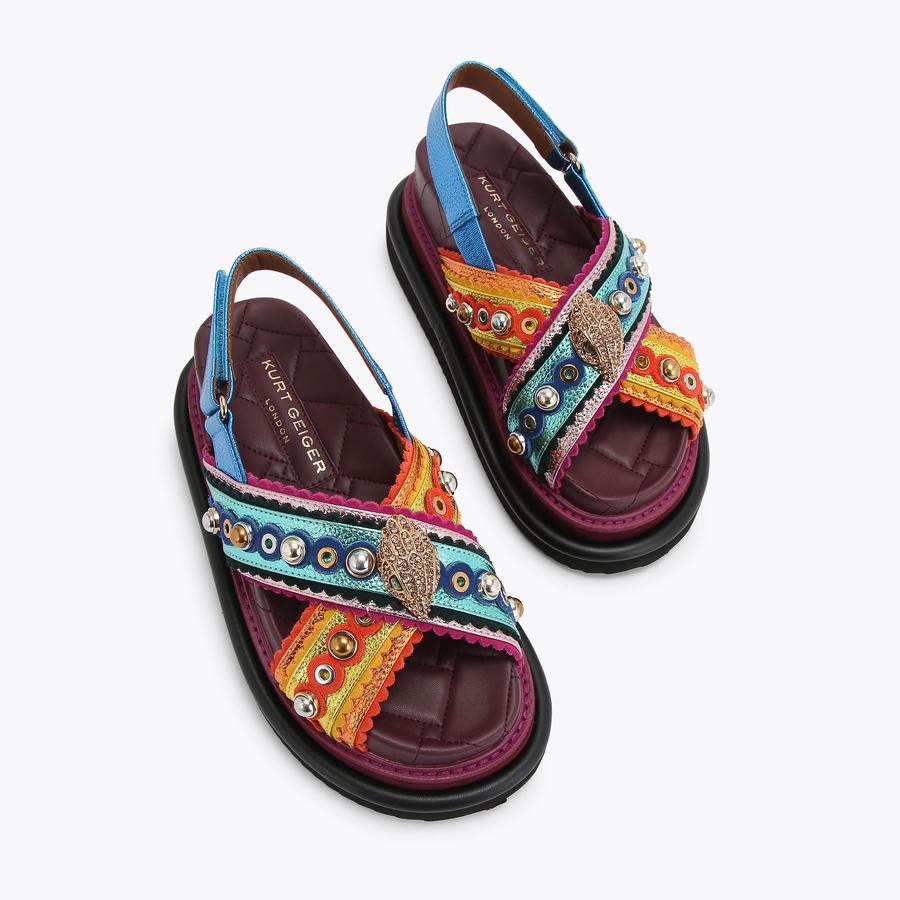 ORSON CROSS SCALLOP Metallic Multi-colour Sandals by KURT