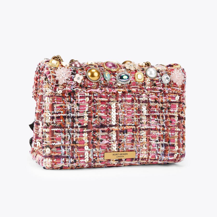 MD KENSINGTON TUTTIFRUTTI Pink Tweed Tutti Frutti Cross Body Bag