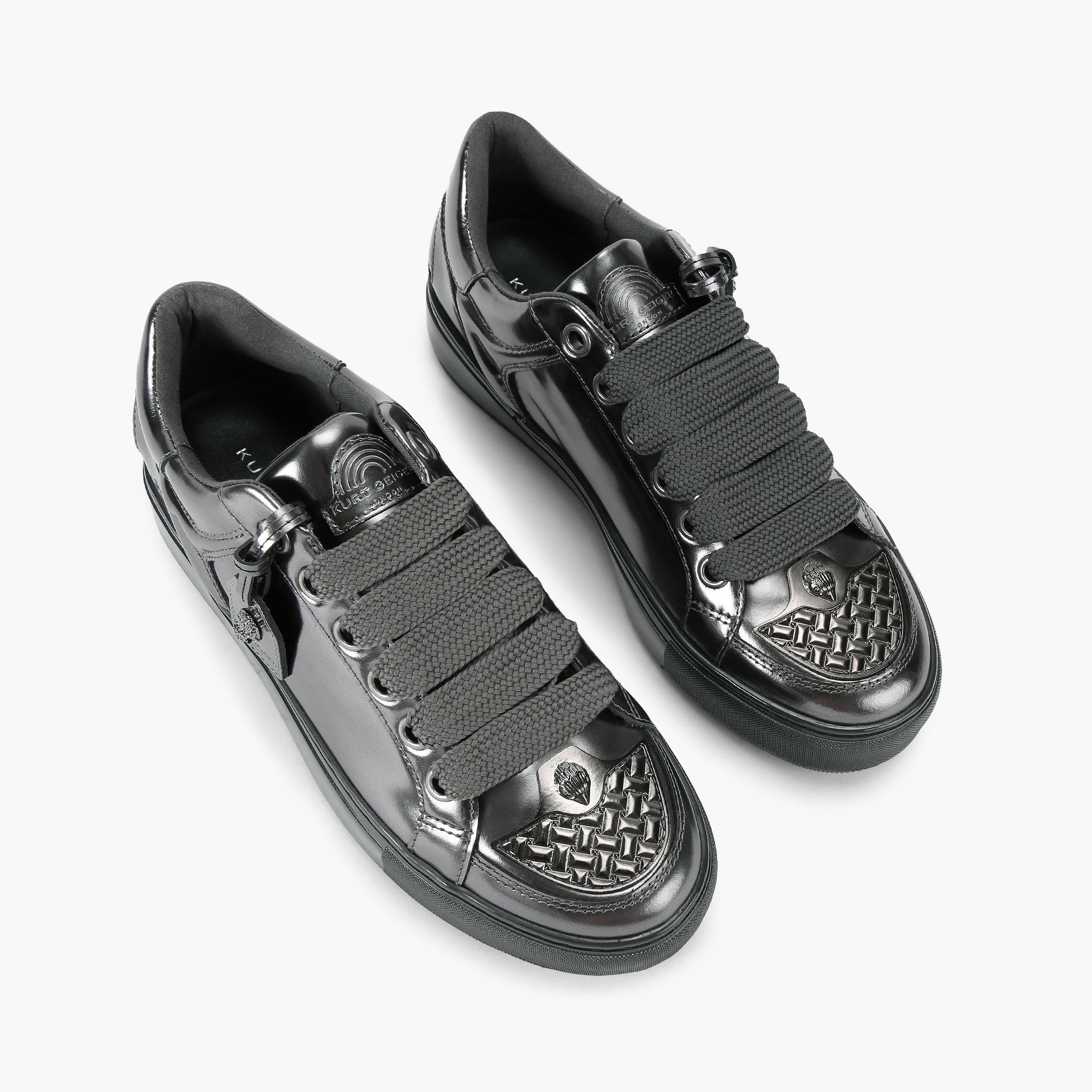 SOUTHBANK TAG SNEAKER Metallic Grey Lace Up Sneaker by KURT GEIGER