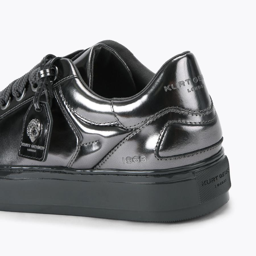 SOUTHBANK TAG SNEAKER Metallic Grey Lace Up Sneaker by KURT GEIGER