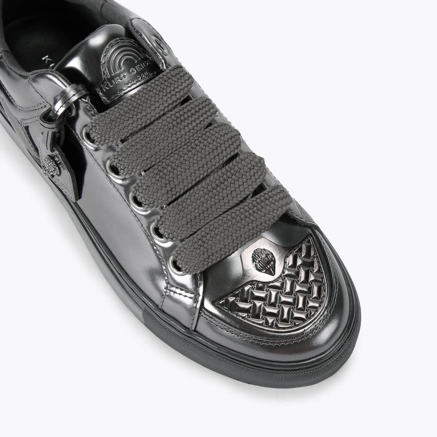 SOUTHBANK TAG SNEAKER Metallic Grey Lace Up Sneaker by KURT GEIGER
