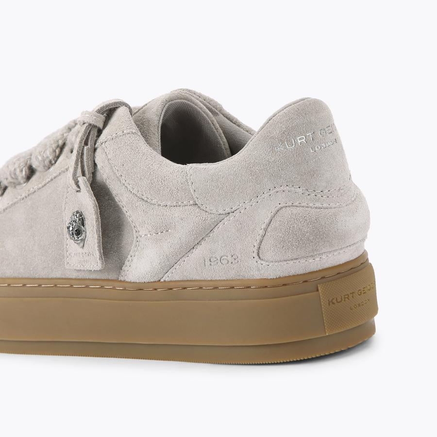 SOUTHBANK TAG SNEAKER Light Grey Suede Leather by KURT GEIGER LONDON