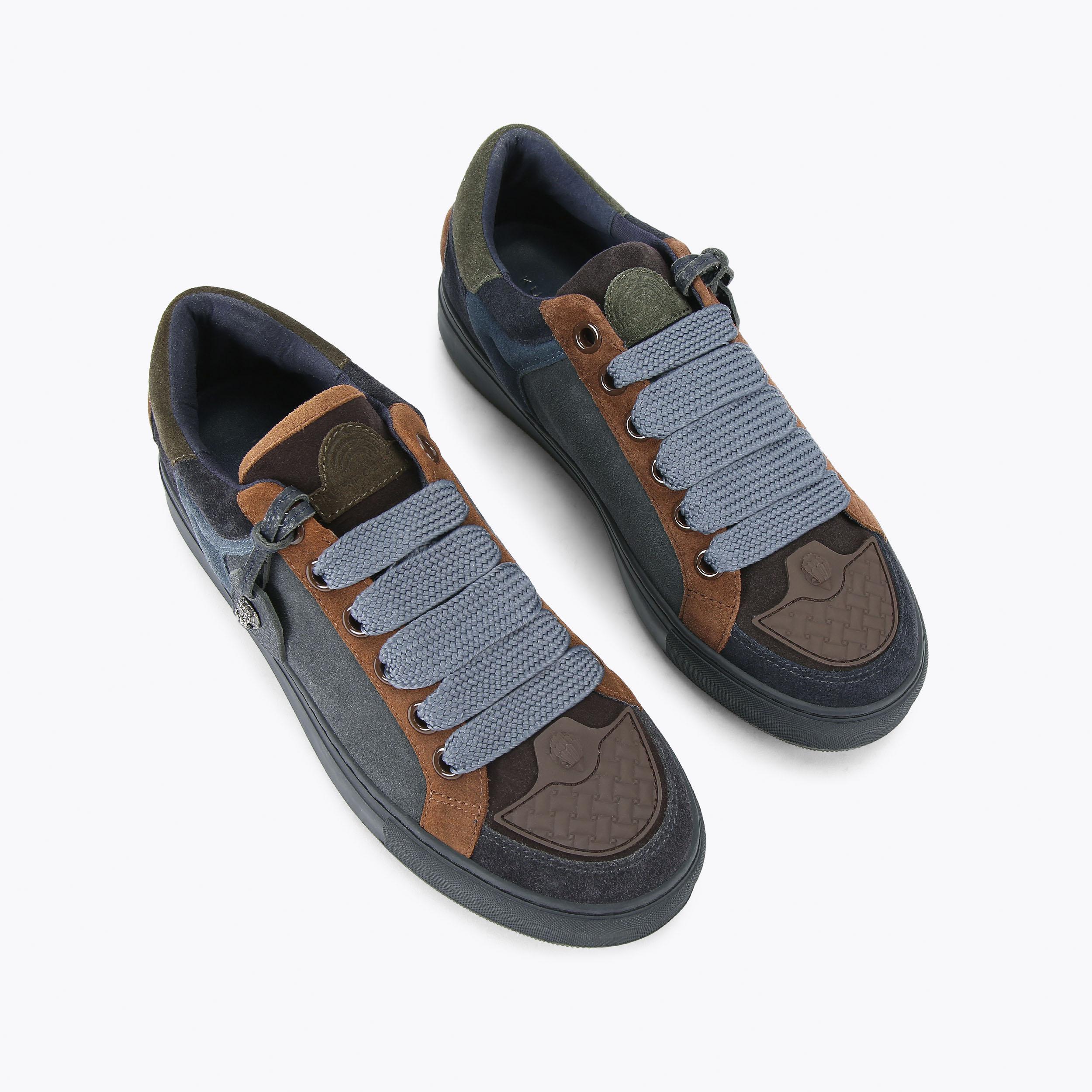 SOUTHBANK TAG SNEAKER Lace Up Navy Suede Sneaker by KURT GEIGER LONDON