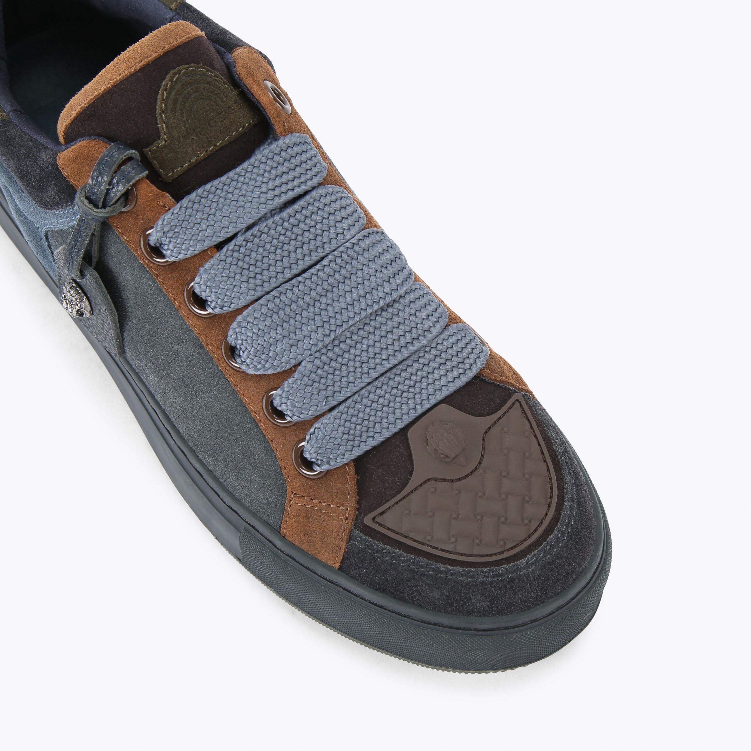 SOUTHBANK TAG SNEAKER Lace Up Navy Suede Sneaker by KURT GEIGER LONDON