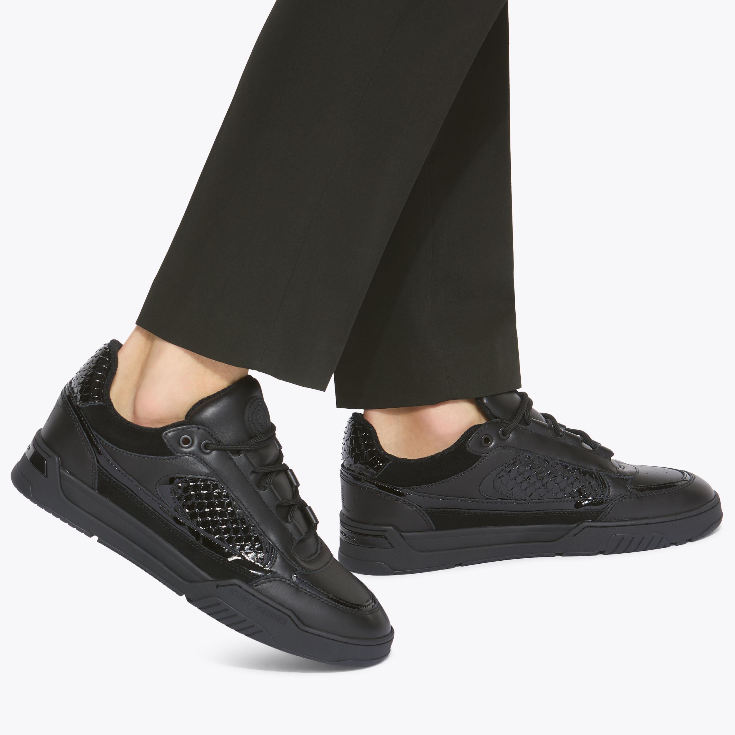 KINGSLAND SNEAKER Black Leather Lace Up Sneaker by KURT GEIGER LONDON