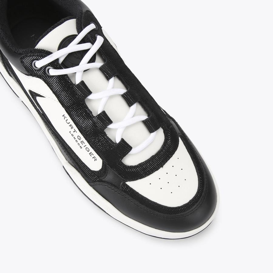 KINGSLAND SNEAKER Black White Lace Up Sneaker by KURT GEIGER LONDON