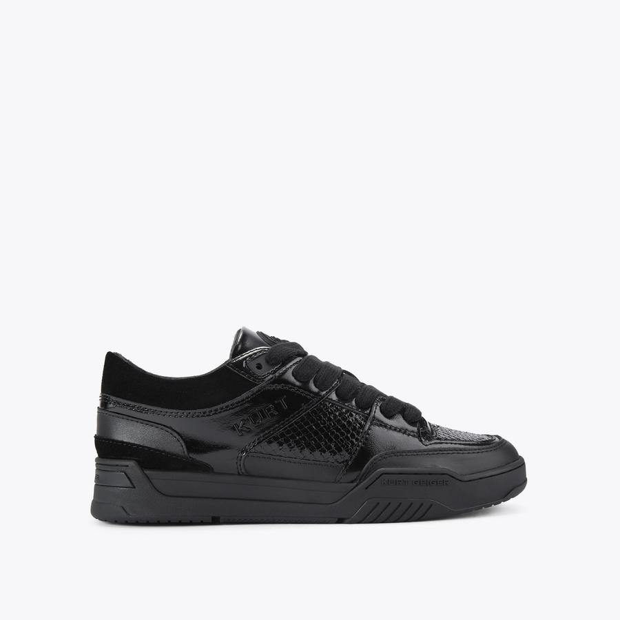 KINGSLAND SNEAKER Black Leather Lace Up Sneaker by Kurt Geiger London