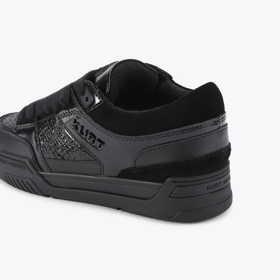 KINGSLAND SNEAKER Black Leather Lace Up Sneaker by Kurt Geiger London