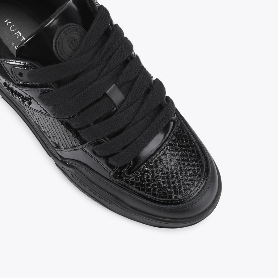 KINGSLAND SNEAKER Black Leather Lace Up Sneaker by Kurt Geiger London