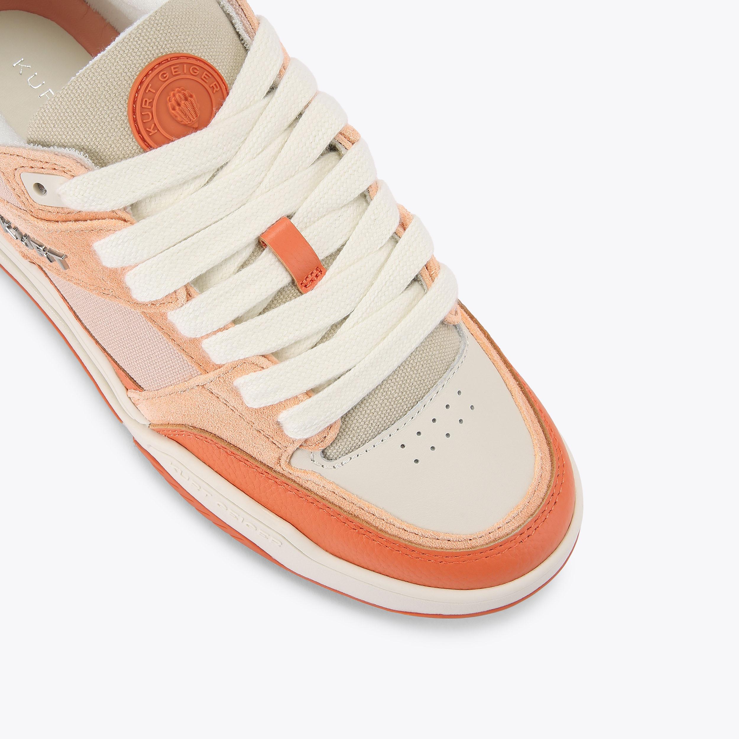 KINGSLAND SNEAKER Peach Lace Up Sneaker by Kurt Geiger London